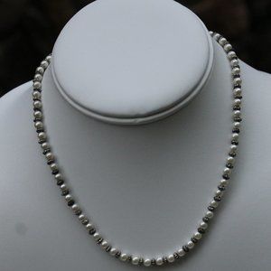 Vintage Silver and Mini Pearl Necklace Choker
